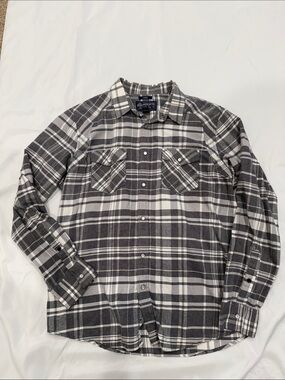American Rag Men's Gray Plaid Button-Front Shirt—Large
